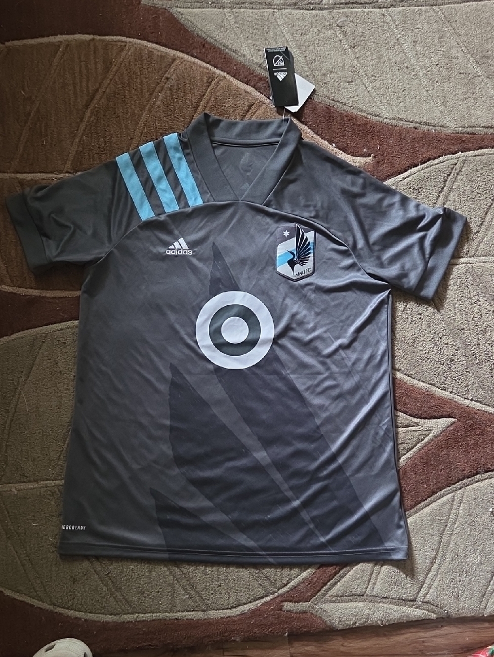 Adidas Gray Jersey with Light Blue Accents